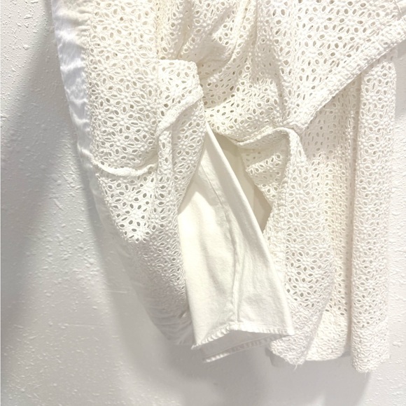 Banana Republic Factory White Eyelet Collared Mini Dress 8 - Picture 4 of 9